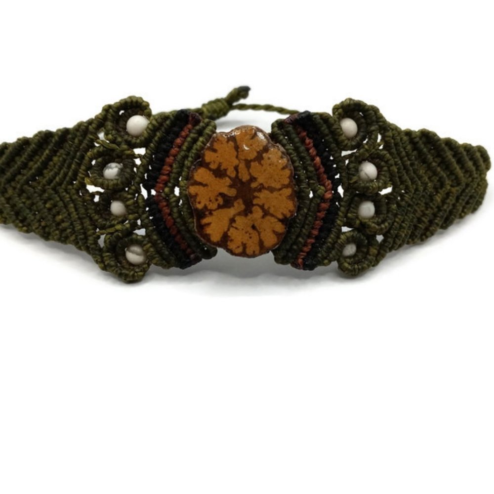 Peruvian Bracelet Woven In Macrame Thread And Aya… - image 4
